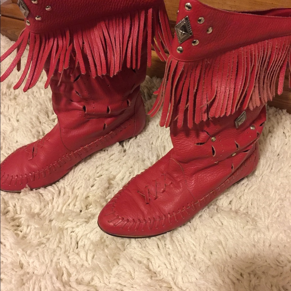 Leather boots
